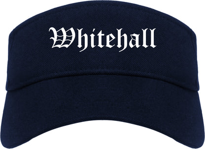 Whitehall Pennsylvania PA Old English Mens Visor Cap Hat Navy Blue