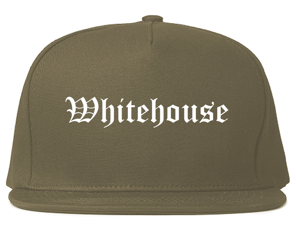 Whitehouse Texas TX Old English Mens Snapback Hat Grey