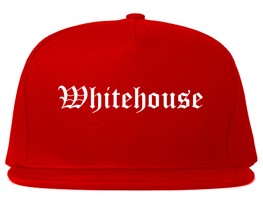 Whitehouse Texas TX Old English Mens Snapback Hat Red