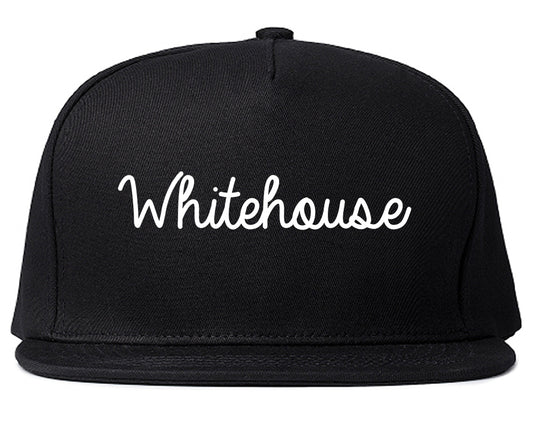 Whitehouse Texas TX Script Mens Snapback Hat Black