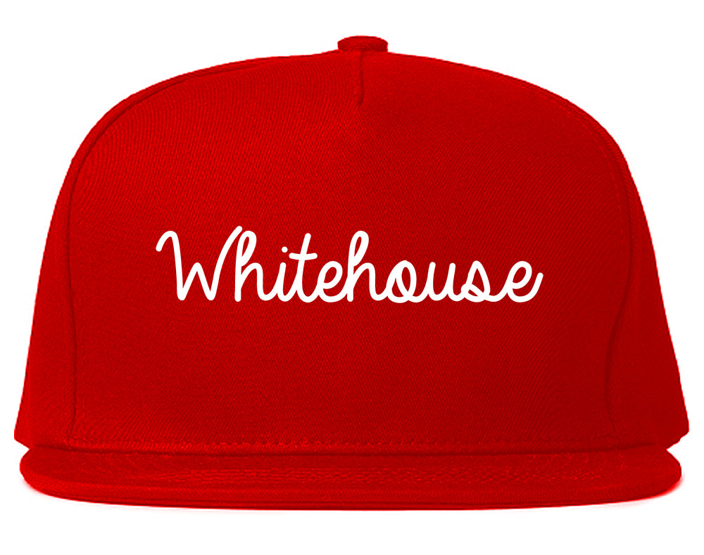 Whitehouse Texas TX Script Mens Snapback Hat Red