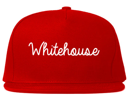 Whitehouse Texas TX Script Mens Snapback Hat Red