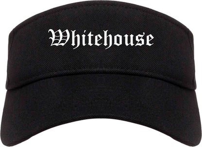 Whitehouse Texas TX Old English Mens Visor Cap Hat Black