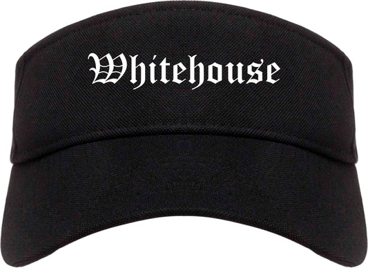 Whitehouse Texas TX Old English Mens Visor Cap Hat Black