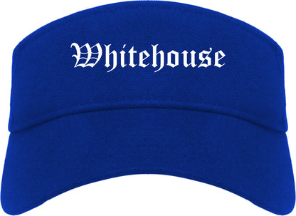 Whitehouse Texas TX Old English Mens Visor Cap Hat Royal Blue
