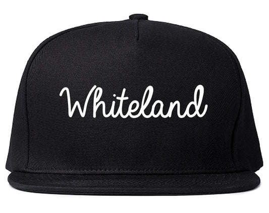 Whiteland Indiana IN Script Mens Snapback Hat Black