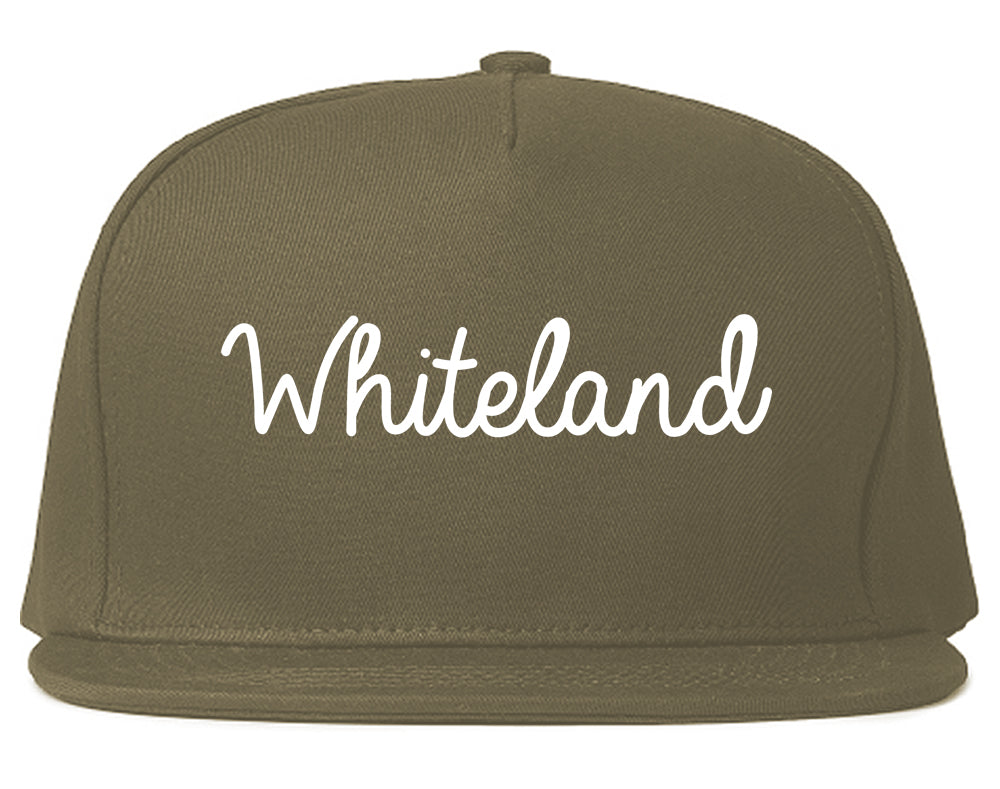 Whiteland Indiana IN Script Mens Snapback Hat Grey