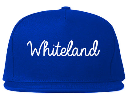 Whiteland Indiana IN Script Mens Snapback Hat Royal Blue