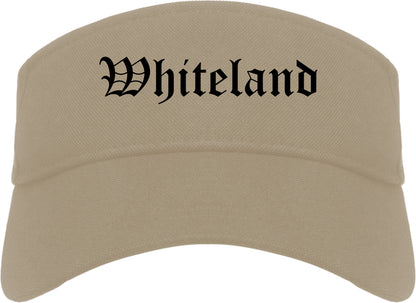 Whiteland Indiana IN Old English Mens Visor Cap Hat Khaki