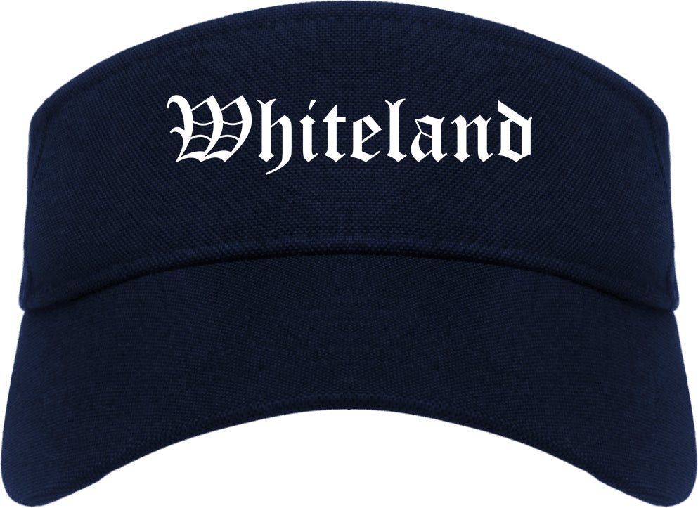 Whiteland Indiana IN Old English Mens Visor Cap Hat Navy Blue