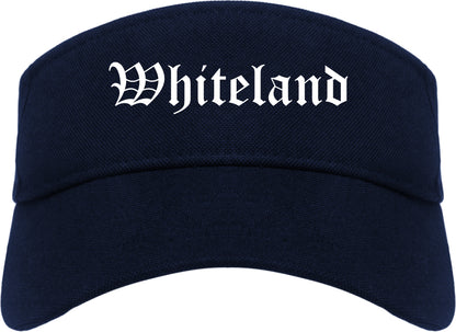 Whiteland Indiana IN Old English Mens Visor Cap Hat Navy Blue