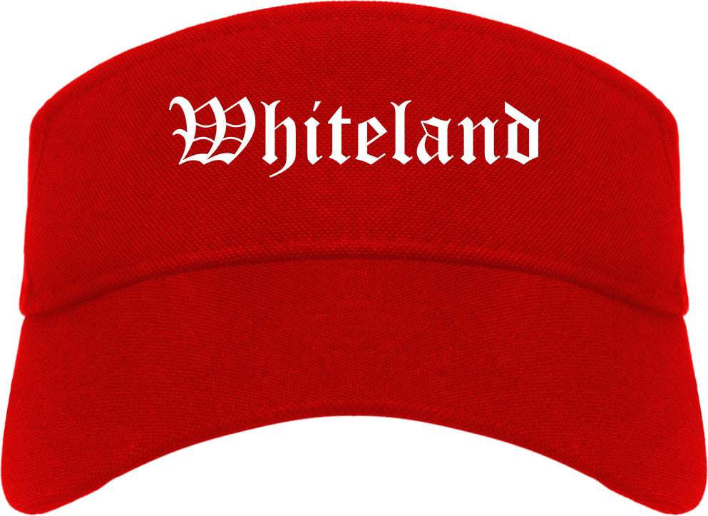 Whiteland Indiana IN Old English Mens Visor Cap Hat Red