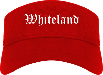 Whiteland Indiana IN Old English Mens Visor Cap Hat Red