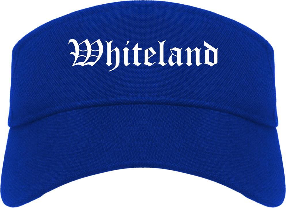 Whiteland Indiana IN Old English Mens Visor Cap Hat Royal Blue