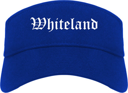 Whiteland Indiana IN Old English Mens Visor Cap Hat Royal Blue