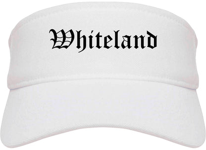 Whiteland Indiana IN Old English Mens Visor Cap Hat White
