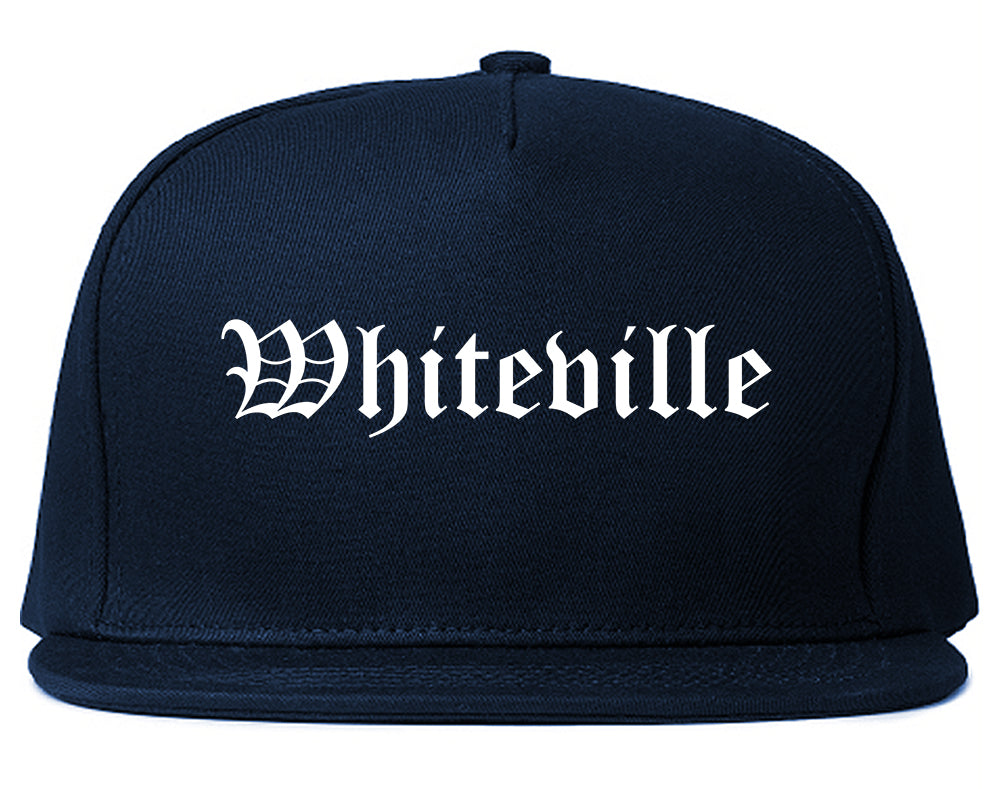 Whiteville North Carolina NC Old English Mens Snapback Hat Navy Blue