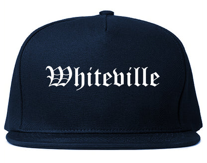 Whiteville North Carolina NC Old English Mens Snapback Hat Navy Blue