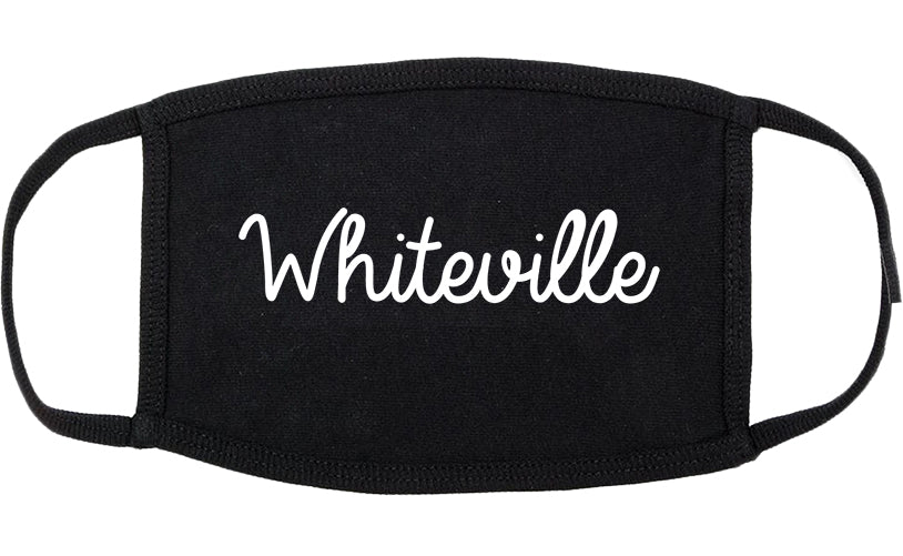 Whiteville North Carolina NC Script Cotton Face Mask Black