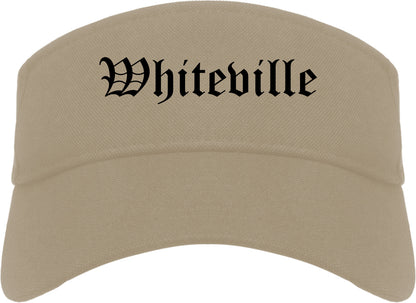 Whiteville North Carolina NC Old English Mens Visor Cap Hat Khaki