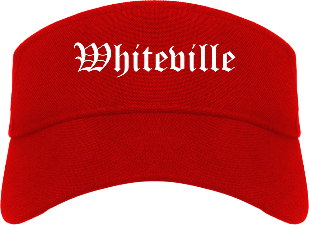 Whiteville North Carolina NC Old English Mens Visor Cap Hat Red