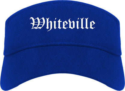 Whiteville North Carolina NC Old English Mens Visor Cap Hat Royal Blue