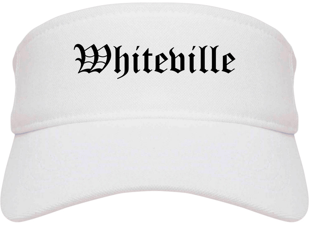 Whiteville Tennessee TN Old English Mens Visor Cap Hat White