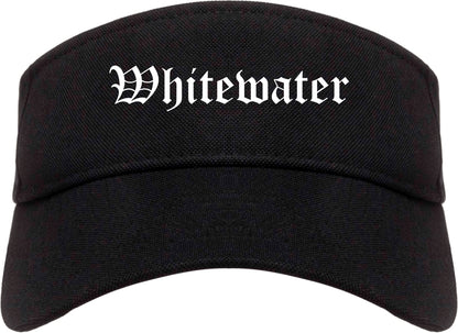 Whitewater Wisconsin WI Old English Mens Visor Cap Hat Black