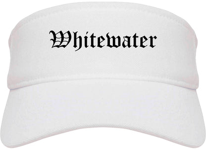 Whitewater Wisconsin WI Old English Mens Visor Cap Hat White