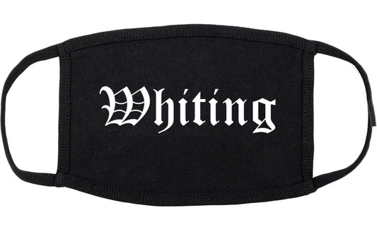 Whiting Indiana IN Old English Cotton Face Mask Black