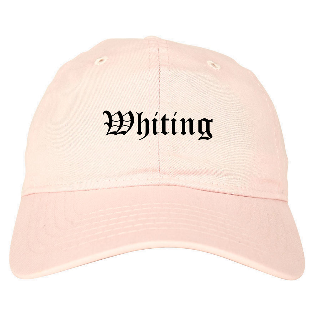 Whiting Indiana IN Old English Mens Dad Hat Baseball Cap Pink