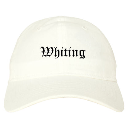 Whiting Indiana IN Old English Mens Dad Hat Baseball Cap White