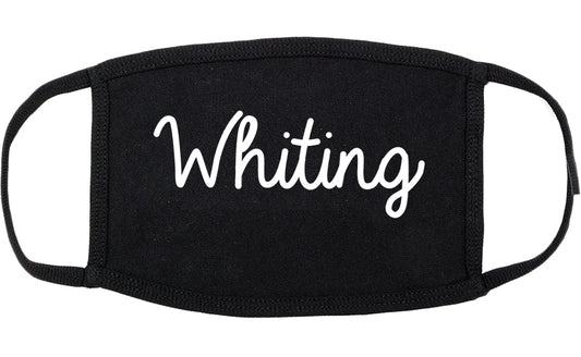 Whiting Indiana IN Script Cotton Face Mask Black
