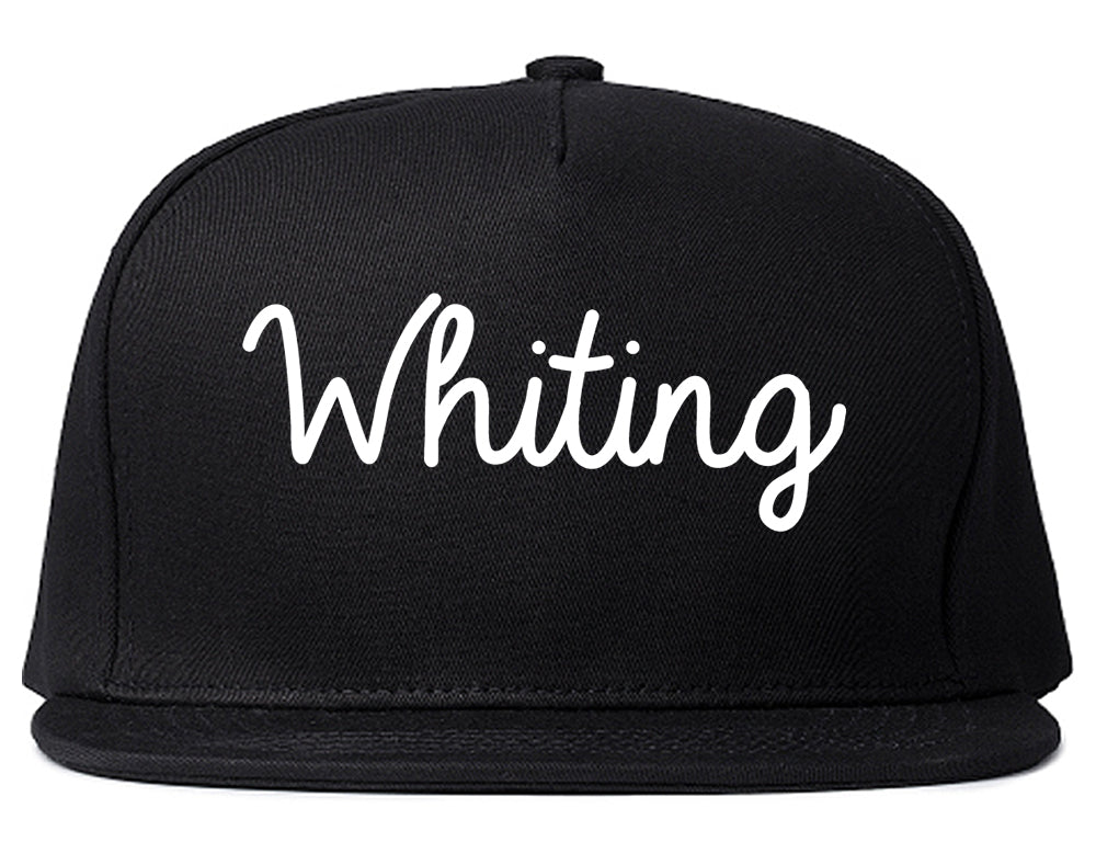 Whiting Indiana IN Script Mens Snapback Hat Black