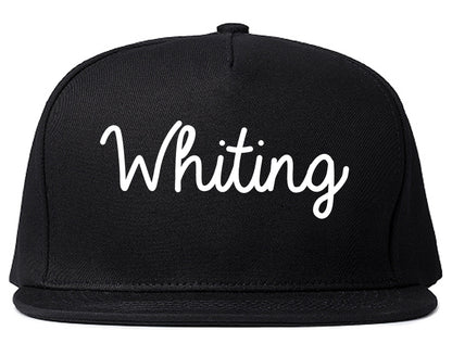 Whiting Indiana IN Script Mens Snapback Hat Black