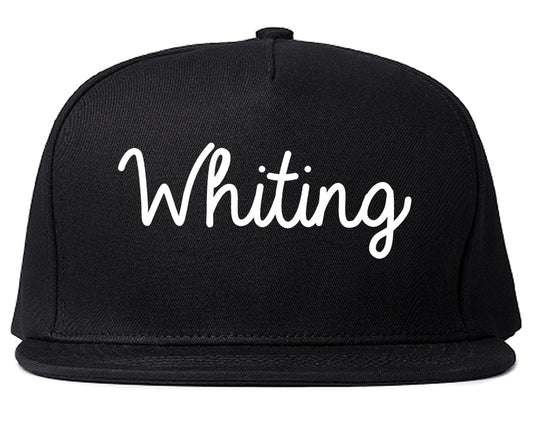 Whiting Indiana IN Script Mens Snapback Hat Black