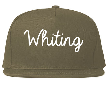 Whiting Indiana IN Script Mens Snapback Hat Grey