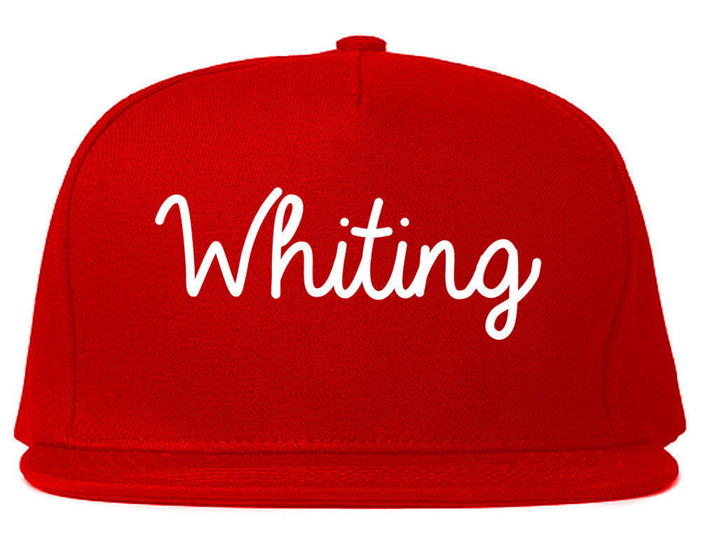 Whiting Indiana IN Script Mens Snapback Hat Red