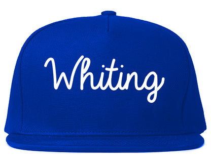 Whiting Indiana IN Script Mens Snapback Hat Royal Blue