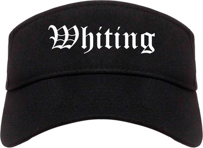 Whiting Indiana IN Old English Mens Visor Cap Hat Black