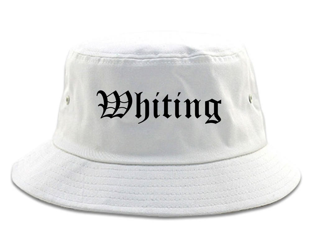 Whiting Indiana IN Old English Mens Bucket Hat White