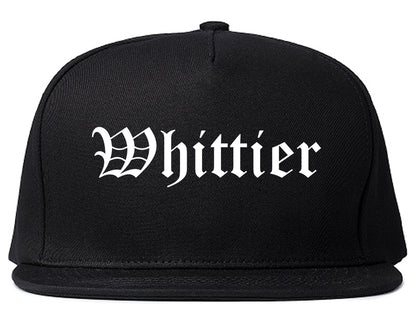 Whittier California CA Old English Mens Snapback Hat Black