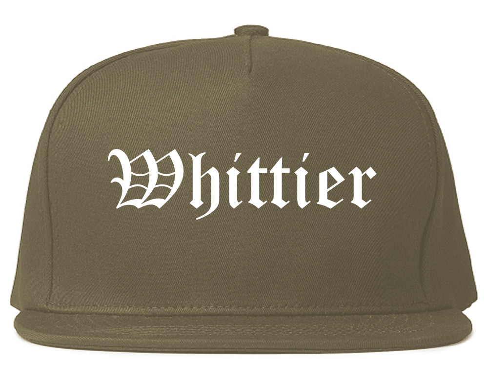 Whittier California CA Old English Mens Snapback Hat Grey