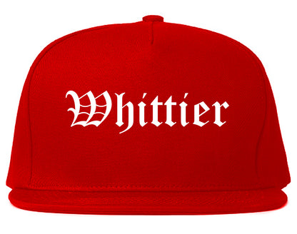 Whittier California CA Old English Mens Snapback Hat Red