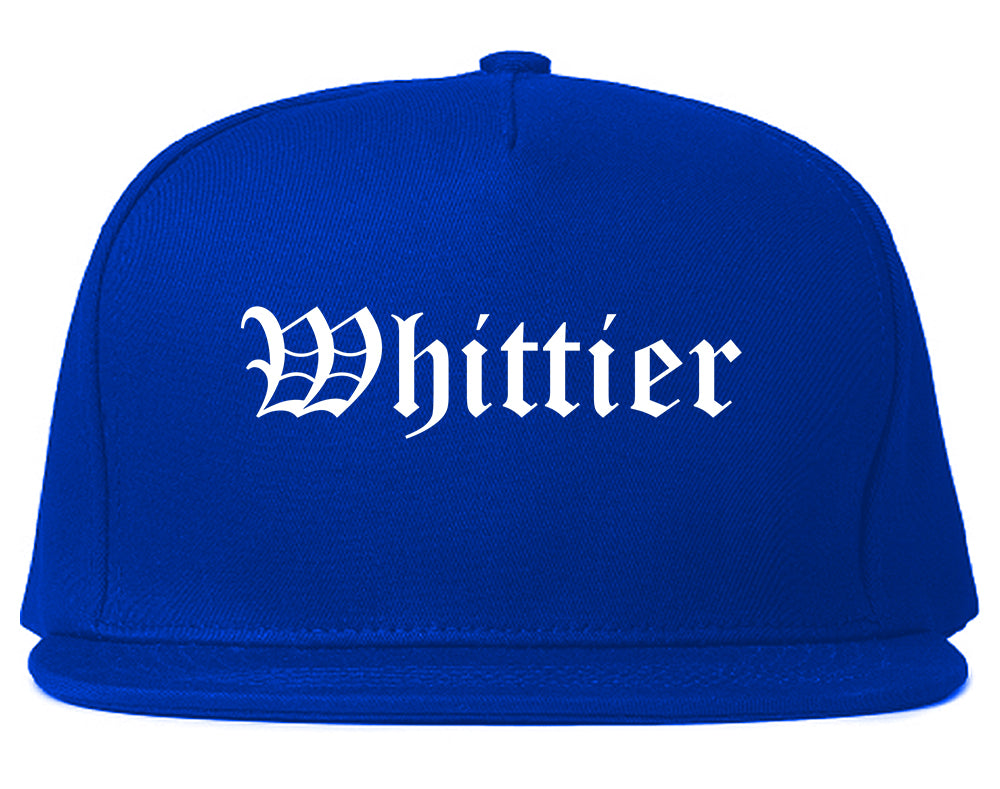 Whittier California CA Old English Mens Snapback Hat Royal Blue