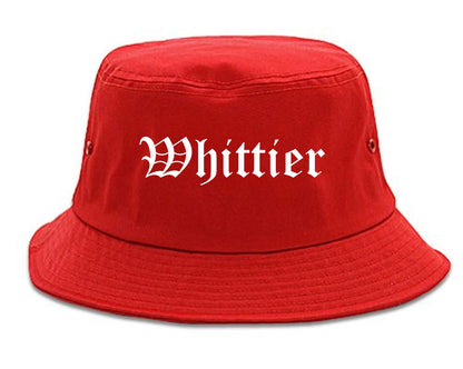 Whittier California CA Old English Mens Bucket Hat Red