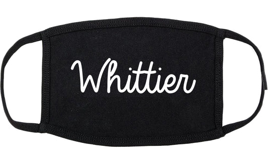 Whittier California CA Script Cotton Face Mask Black