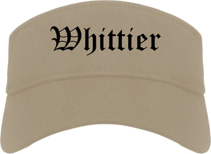 Whittier California CA Old English Mens Visor Cap Hat Khaki