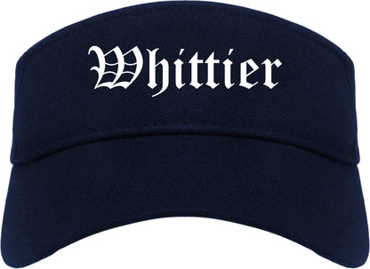 Whittier California CA Old English Mens Visor Cap Hat Navy Blue