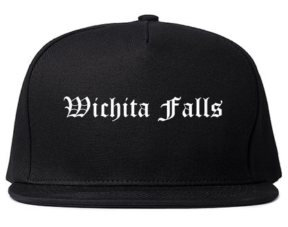 Wichita Falls Texas TX Old English Mens Snapback Hat Black